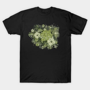 Sea Turtle Floral 4 T-Shirt
